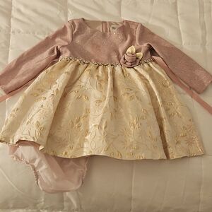 Rare Editions Pink and RoseGold Dress 24M